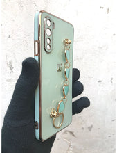 Load image into Gallery viewer, Mint Green chrome chain silicone premium case for OnePlus Nord
