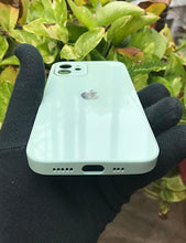 Load image into Gallery viewer, Mint Green glass camera protector premium case for Apple Iphone 11
