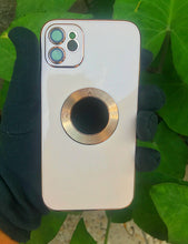 Load image into Gallery viewer, Peach 6D chrome logo cut silicone case for Apple Iphone 11
