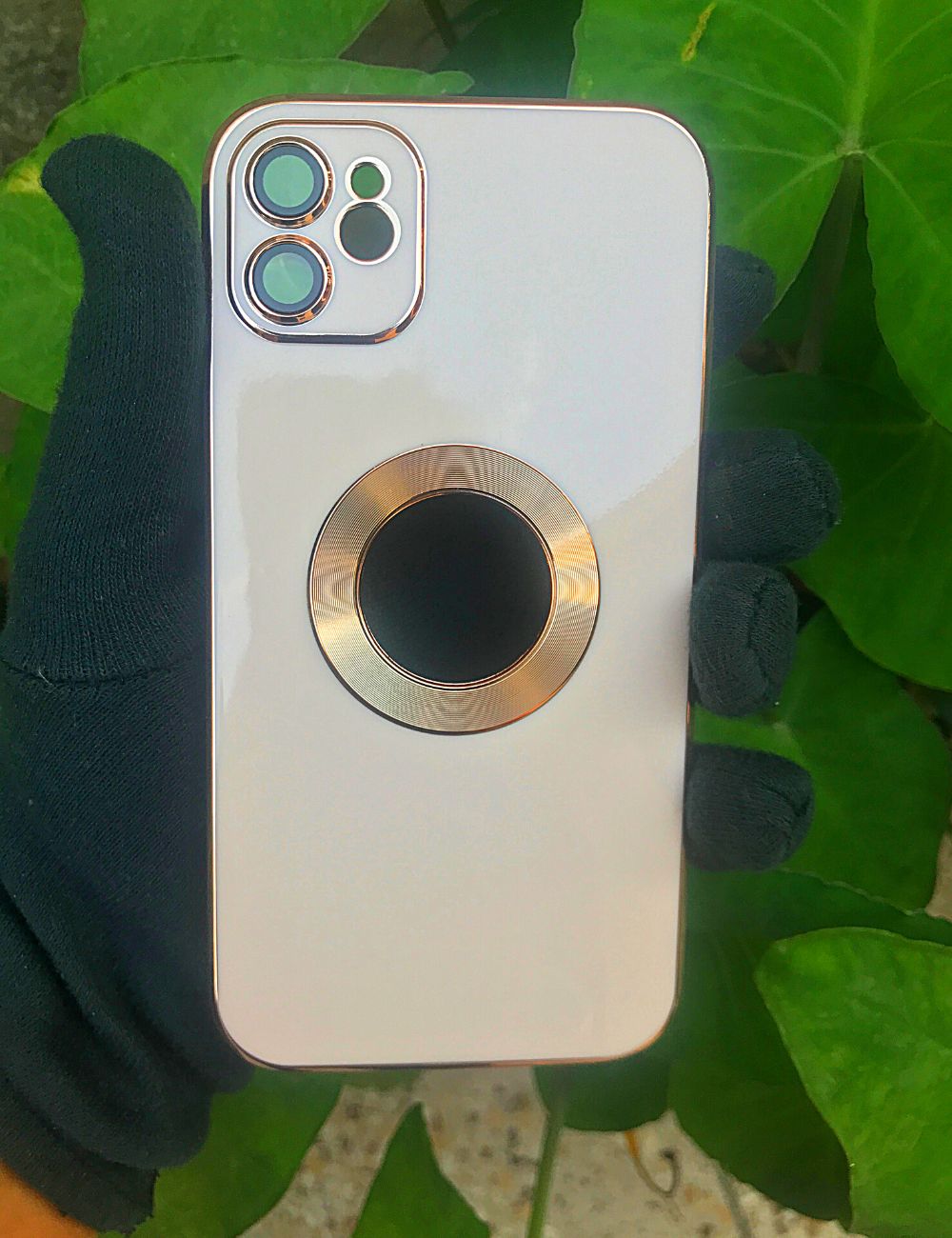 Peach 6D chrome logo cut silicone case for Apple Iphone 11