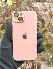 Load image into Gallery viewer, Peach 9D glass camera lense premium case for Apple Iphone 13

