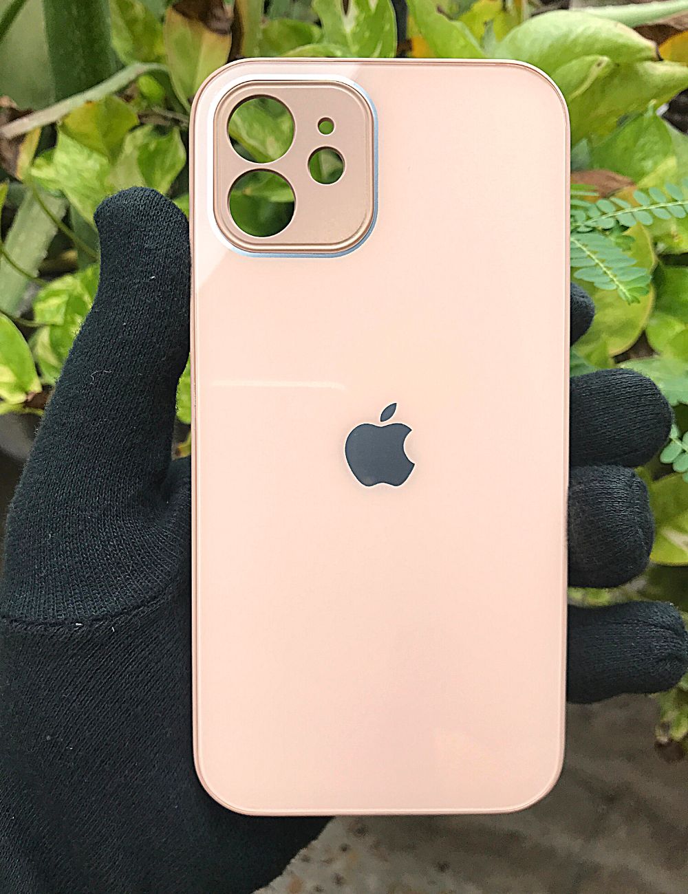 Peach glass camera protector premium case for Apple Iphone 12