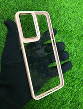 Load image into Gallery viewer, Peach metal lense transparent case for OnePlus Nord CE 2
