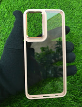 Load image into Gallery viewer, Peach metal lense transparent case for OnePlus Nord CE 2
