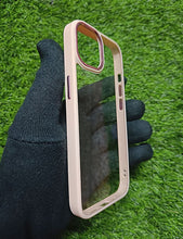 Load image into Gallery viewer, Peach metal lense transparent case for Apple Iphone 13 Pro Max
