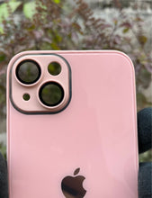Load image into Gallery viewer, Peach 9D glass camera lense premium case for Apple Iphone 13

