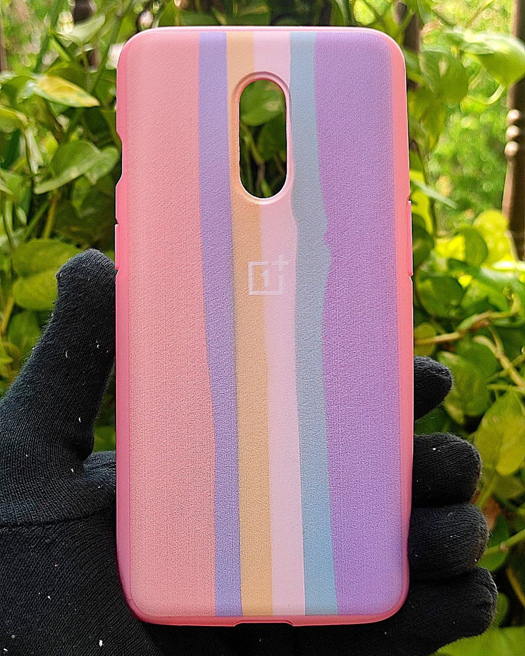 Pink Rainbow silicone case for OnePlus 7