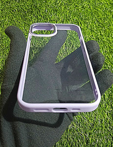 Purple metal lense transparent case for Apple Iphone 13 Pro Max