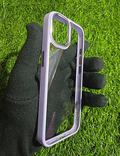 Load image into Gallery viewer, Purple metal lense transparent case for Apple Iphone 13
