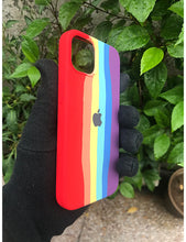 Load image into Gallery viewer, Red Rainbow Luxury silicone case for Apple Iphone 13
