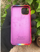 Load image into Gallery viewer, Red Rainbow Luxury silicone case for Apple Iphone 13
