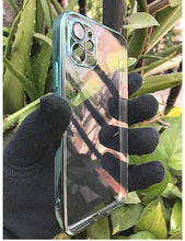 Load image into Gallery viewer, Sea Green metallic chrome with lense transparent case for Apple Iphone 11
