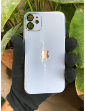 Load image into Gallery viewer, Siera Blue 6D chrome with lense silicone case for Apple Iphone 11
