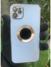 Load image into Gallery viewer, Siera Blue 6D chrome logo cut silicone case for Apple Iphone 12
