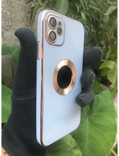 Load image into Gallery viewer, Siera Blue 6D chrome logo cut silicone case for Apple Iphone 12
