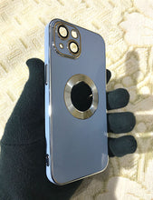 Load image into Gallery viewer, Siera Blue 6D chrome logo cut silicone case for Apple Iphone 13
