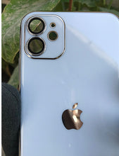 Load image into Gallery viewer, Siera Blue 6D chrome with lense silicone case for Apple Iphone 12
