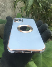 Load image into Gallery viewer, Siera Blue 6D chrome logo cut silicone case for Apple Iphone 12

