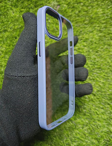 Sierra Blue metal lense transparent case for Apple Iphone 12 Pro Max