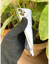Load image into Gallery viewer, Siera Blue 6D chrome with lense silicone case for Apple Iphone 12
