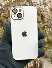 Load image into Gallery viewer, White 9D glass camera lense premium case for Apple Iphone 13
