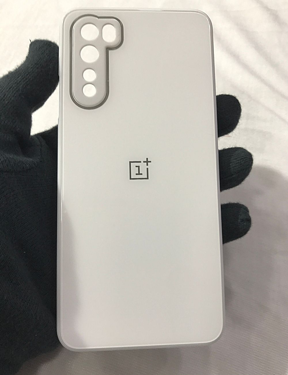 White glass camera protector premium case for OnePlus Nord