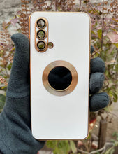 Load image into Gallery viewer, White 6D chrome logo cut silicone case for OnePlus Nord CE
