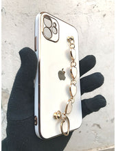 Load image into Gallery viewer, White chrome chain silicone premium case for Apple Iphone 12
