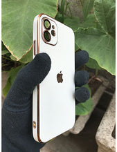 Load image into Gallery viewer, White 6D chrome with lense silicone case for Apple Iphone 12
