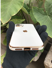 Load image into Gallery viewer, White 6D chrome with lense silicone case for Apple Iphone 12
